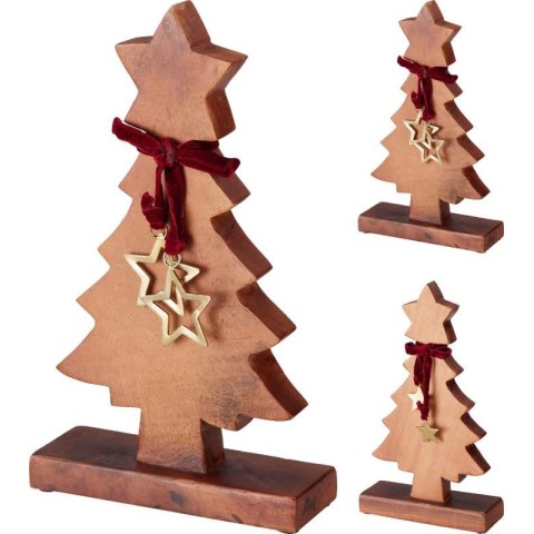 ALBERO NATALE LEGNO CM.30 2 ASSORTITI